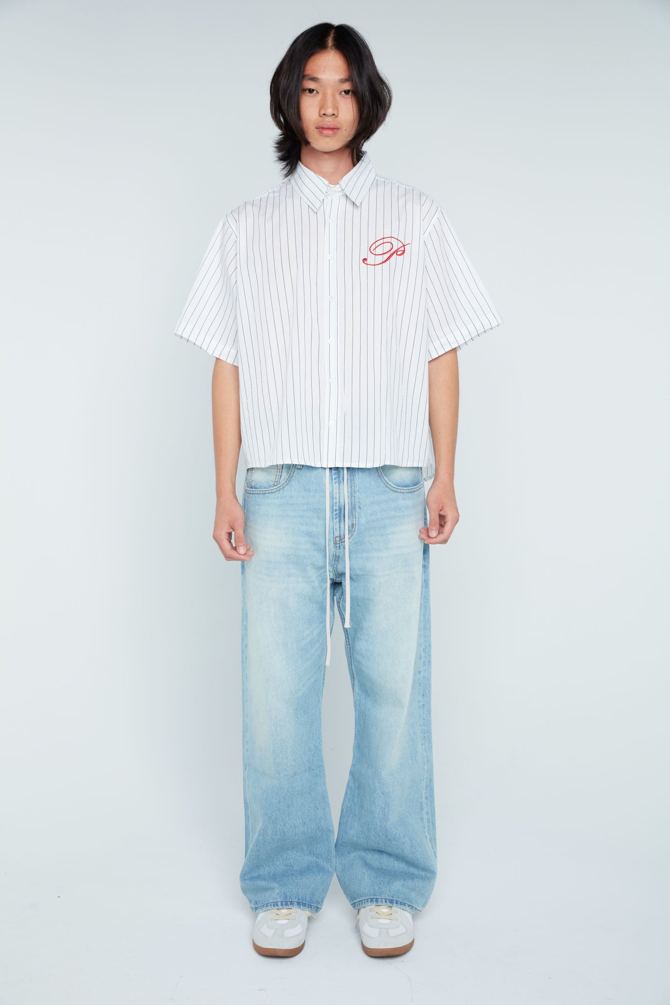 P Logo Button Shirt