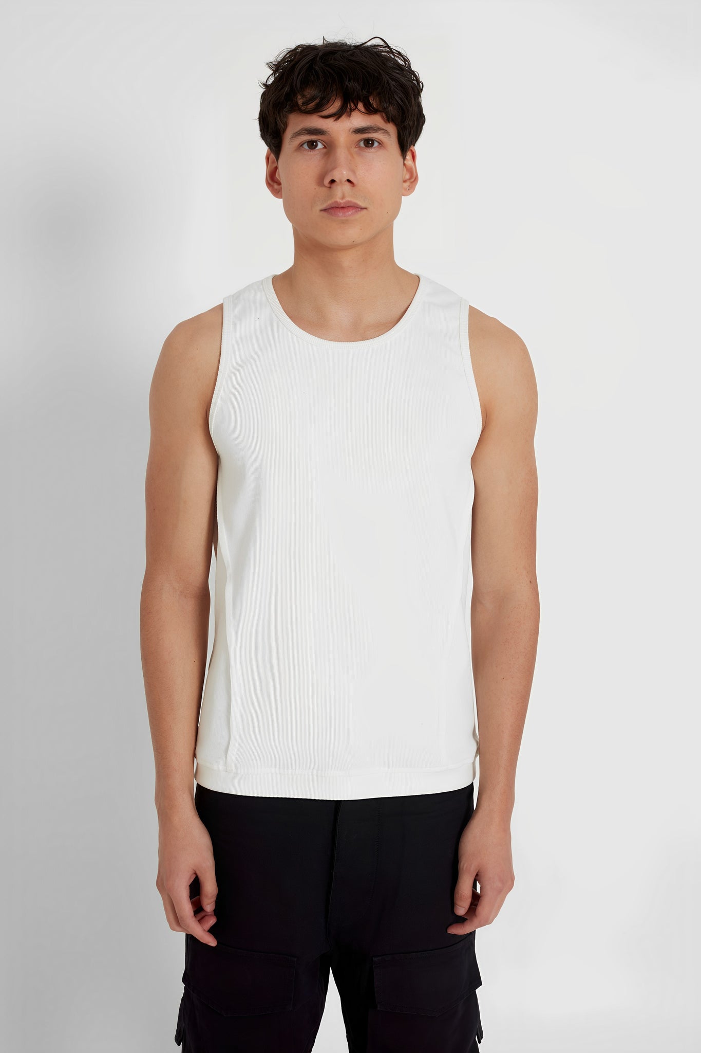 Waffle White Tank Top