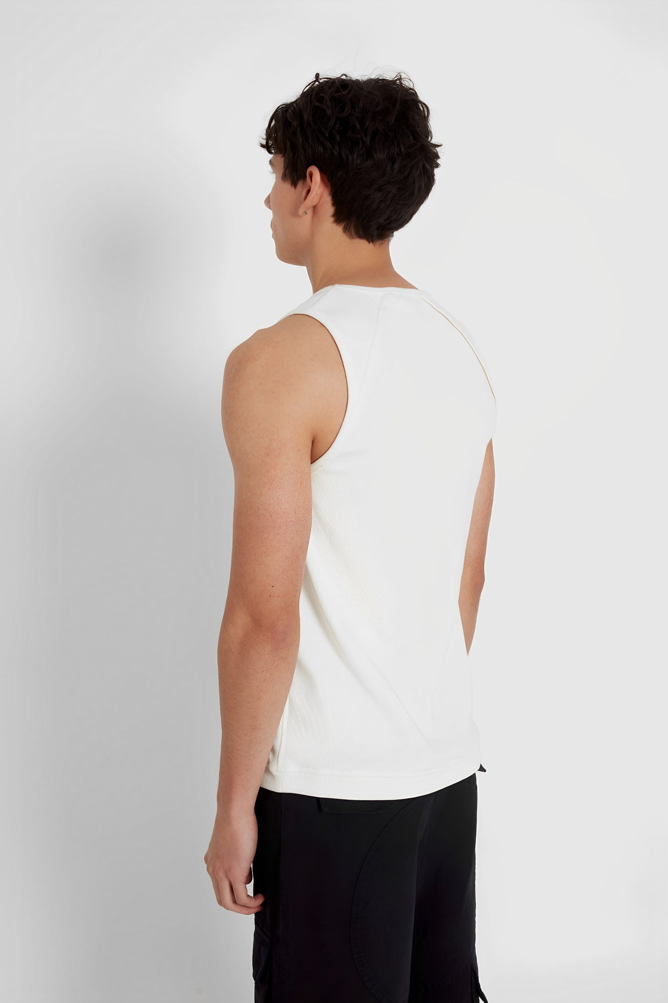 Waffle White Tank Top