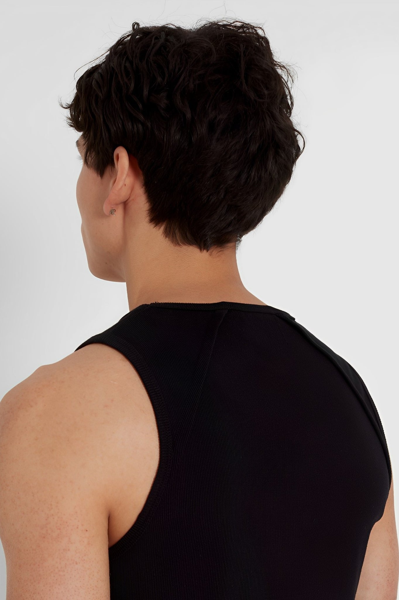Waffle Black Tank Top