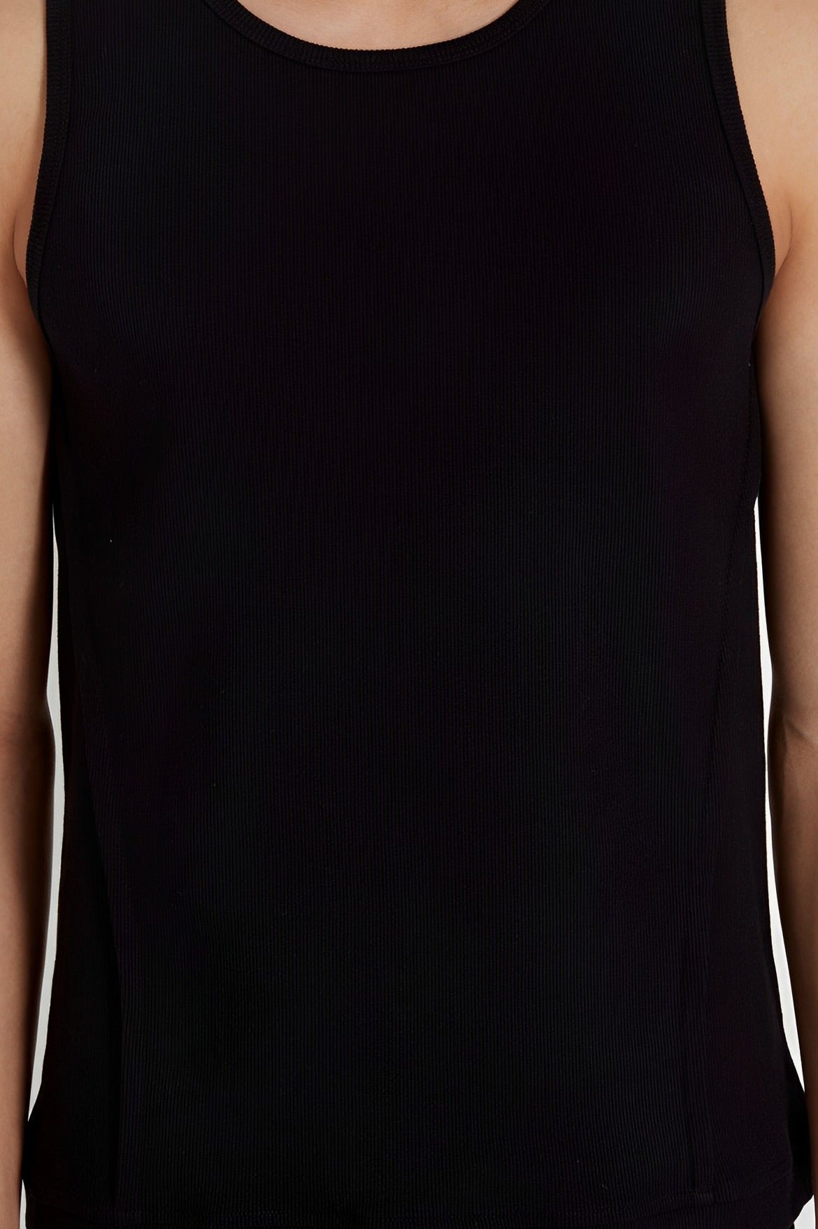 Waffle Black Tank Top