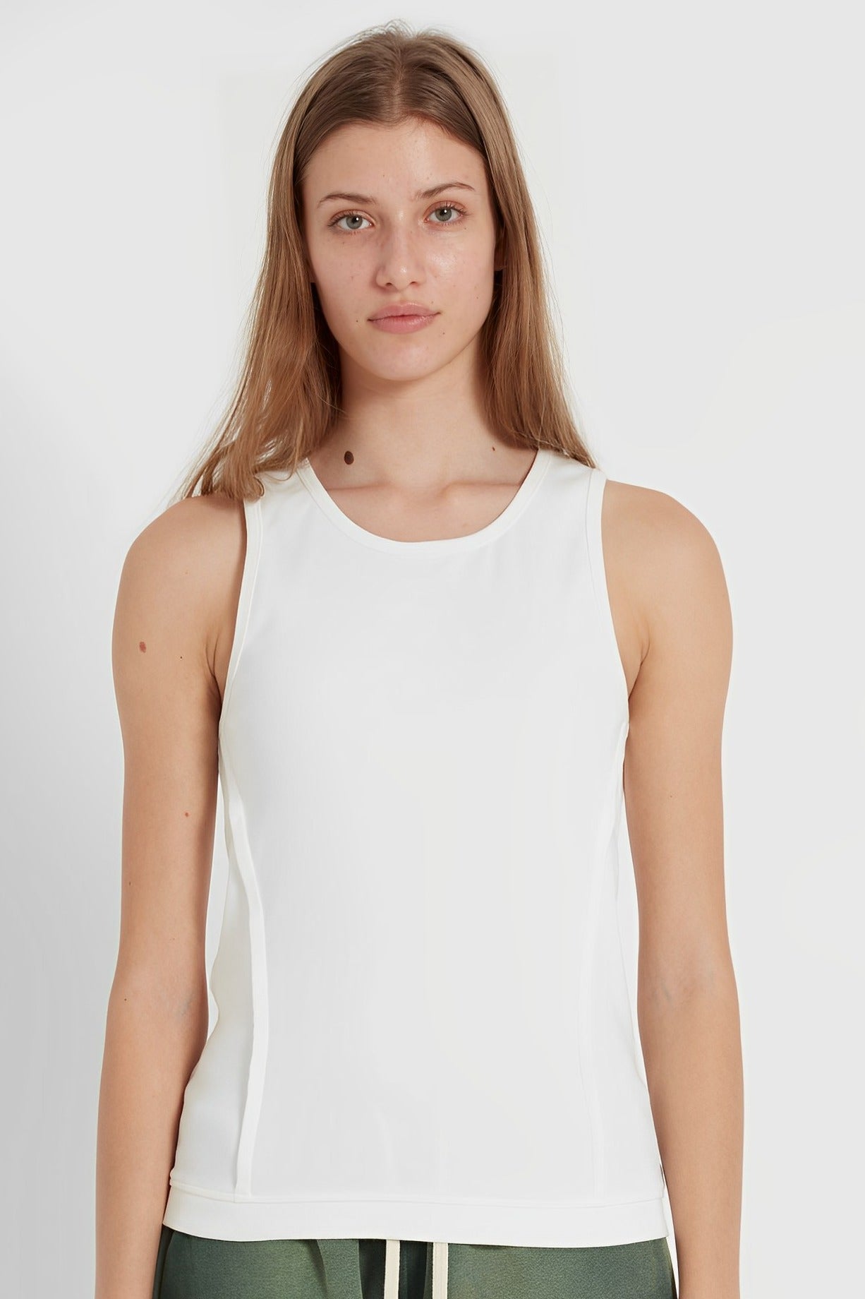 Waffle White Tank Top