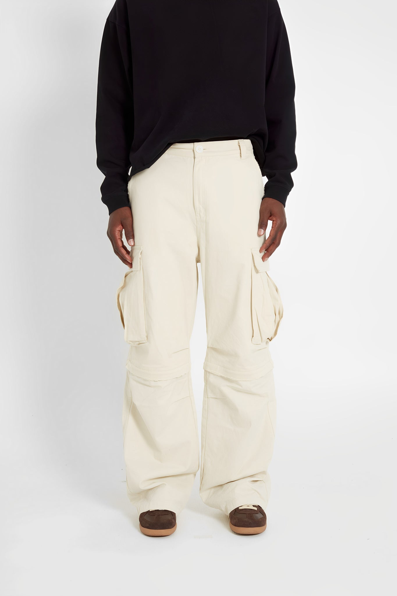 Cream  Convertible Cargo Pants PRE-ORDER