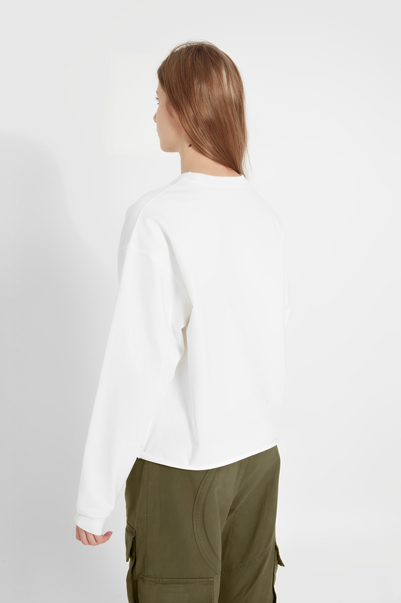Heavy Long Sleeve Boxy T-Shirt White