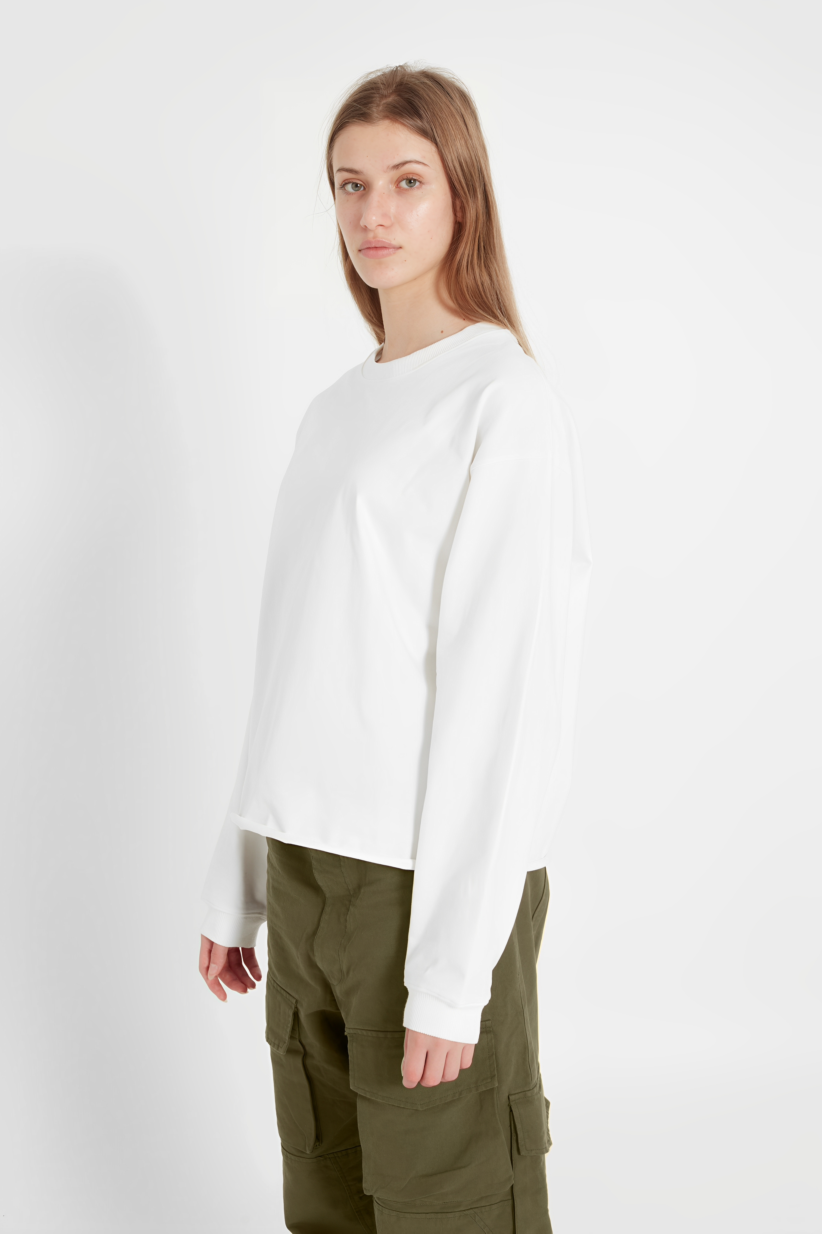 Heavy Long Sleeve Boxy T-Shirt White – priimste
