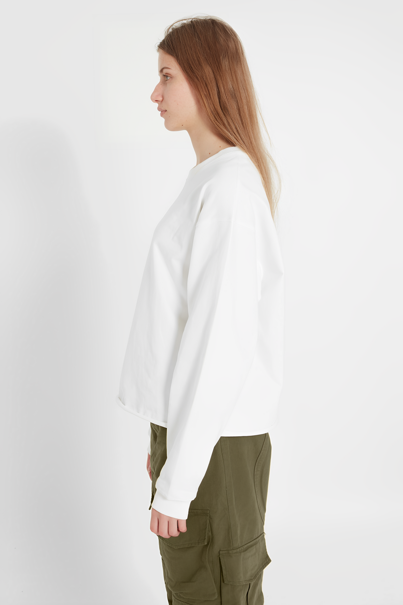 Heavy Long Sleeve Boxy T-Shirt White